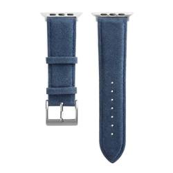 HAJMGUMC Strap Fit for Apple Watch Band Ultra 2 49mm 45mm 44mm 41mm Wildleder Leder Smartwatch Zubehör Fit for iWatch s9 8 7 6 SE(Sea blue S,45mm 44mm 42mm) von HAJMGUMC