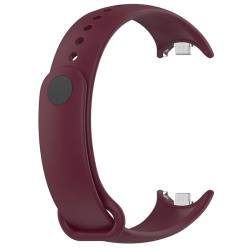 HAJMGUMC Strap Fit for Mi Band 8 Armband Fit for Xiaomi Band 8 Strap Metall-stecker TPU Silikon SmartWatch armband Fit for Mi Band 8 Armband(11 reddish brown) von HAJMGUMC