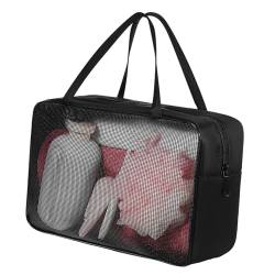 HAKIDZEL Wäschesack Federmäppchen aus Mesh Make-up-Organizer-Tasche Kulturbeutel Schminktaschen für Damen Reisverschluss Toilettentasche Netzbeutel Make-up-Tasche aus Mesh Oxford-Stoff von HAKIDZEL