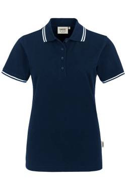 HAKRO 205 Regular Fit Damen Poloshirt dunkelblau/weiss, Zweifarbig von HAKRO