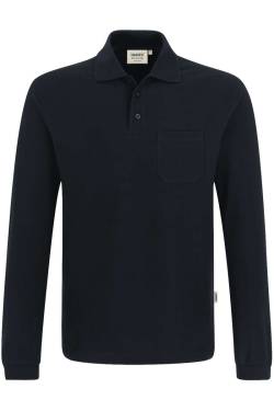 HAKRO 809 Comfort Fit Longsleeve Poloshirt schwarz, Einfarbig von HAKRO