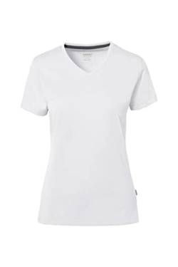 HAKRO Damen-V-Shirt Cotton-Tec, weiß, 2XL von HAKRO