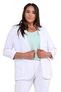 HANEZZA Damen Breiter Stretch Blazer | Business Elegant Outfit | Plus Size Casual Weiß Blazer Jacke / 40-52 DE Size von HANEZZA