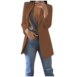 HANXIULIN Damen-Blazer langärmelig Schlichtes Business Büro Anzugjacke Hosenanzug Blazer Hose -Teiler Anzugjacke Knopfleiste Casual Revers Business Büro von HANXIULIN