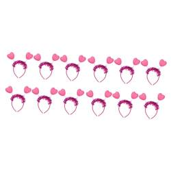 12 Stück Love Stirnband Kinder Haarschmuck for Mädchen Glitzer Stirnband Lipgloss Set Dekorative Kopfbedeckung Rotes Herz Stirnband Herzen Haarbänder Dekorativer Kopfschmuck Festival Stirnband von HAODUOO