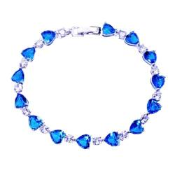 HAODUOO Beruhigende Silberarmbänder mit Zirkon-Blumen-Edelstein – Geburtstagsgeschenk (Color : B, Size : 4) von HAODUOO