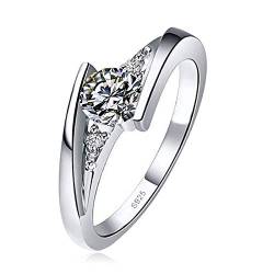 HAODUOO Versprechensringe for Frauen_ Frauen Hochzeit Gedenken 510 Schmuck Geschenk Verlobungsring Größe Ringe (Color : Silver, Size : 9) von HAODUOO