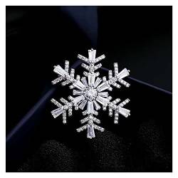 Hochzeit Brosche Pin Simulierte Kristall Schneeflocke Brosche, Frauen Elegante Winter Glänzende Schneeflocke Blume Breastpin Modische Accessoires von HAODUOO