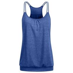 Damen Tank Top Leichte Atmungsaktive Einfarbiges, Unterhemden Schicke Elegante Ärmelloses Camisole Plissee Tanktop, Oberteile Casual Fashion, Trägertop Weich Und Bequem, Top Locker Freizeit von HAOLEI