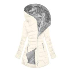 Winterjacke Damen Leicht Warme, Sale Steppjacke Elegant Schick, Daunenjacke Weich Bequem, Wintermantel Outdoorjacke Mit Langen Ärmeln Und Kapuze, Modische Baumwolljacke Mit Reißverschlusstasche von HAOLEI