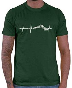 HARIZ - Shirt Wandern - Herzschlag Berge - wandern Shirt Herren - Herren T-Shirt und Männer Tshirt Dunkel Grün L von HARIZ