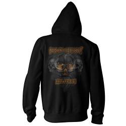 Harley-Davidson Military - Men's Custom Zippered Hoodie with Unique Skull Eyes Back Graphics - Overseas Tour | Smoking Eyes von HARLEY-DAVIDSON