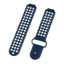 HASMI 22-mm-Armband, kompatibel mit Garmin Forerunner 220, 230, 235, 630, 620, 735, Approach S20, S5, S6, Silikonarmband, Armband-Zubehör (Color : Blue-white, Size : For Forerunner 630) von HASMI