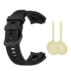 HASMI Armband Offizielles Armband kompatibel for Huami Amazfit T-Rex2 Silikon Ersatzarmband Zubehör SmartWatch Armband for Werkzeugen (Color : Noir) von HASMI