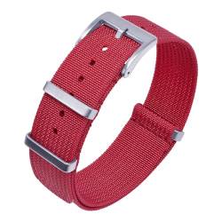 HASMI Neues geripptes Armband 20 mm 22 mm Nylon-Uhrenarmbänder Geflecht aus ballistischem Stoff Armbandzubehör kompatibel for Militäruhrenarmband (Color : Red, Size : 22mm) von HASMI