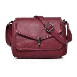 HAWILL Crossbody Bag Damen Umhängetasche Leder Handytache zum Umhängen Kleine Handy Umhängetasche Moderne Taschen Vintage Klein Bag mit Verstellbar Schultergurt (Rot) von HAWILL