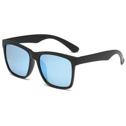 Retro-Sonnenbrille for Herren und Damen, polarisierte Sonnenbrille, TR90-Rahmen, Anti-UV-Sonnenbrille A(BlackFrameIceBlueTablet) von HAZARA