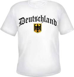 Deutschland Herren T-Shirt - Altdeutsch mit Wappen - Tee Shirt XL Weiß von HB_Druck
