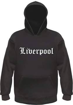 Liverpool Kapuzensweatshirt - Altdeutsch Bedruckt - Hoodie Kapuzenpullover M Schwarz von HB_Druck