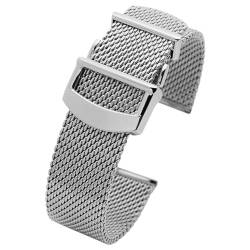 HBGRVCKS Edelstahl-Mesh-Armband, 20 mm, 22 mm, gewebtes Stahlgeflecht-Armband, Unisex-Uhrenarmband, Ersatzarmband, geeignet for Smart- oder herkömmliche Uhren(20mm) von HBGRVCKS