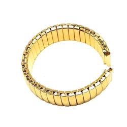 HBGRVCKS Elastisches Uhrenarmband aus Edelstahl, 12 mm, 14 mm, 16 mm, 18 mm, 20 mm, 22 mm, einziehbares Uhrenarmband aus Metall, Unisex-Uhrenarmband, Ersatzarmband, Uhrenzubehör(Gold,16mm) von HBGRVCKS