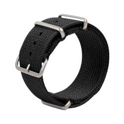 HBGRVCKS Nylon-Uhrenarmband, 18 mm, 20 mm, 22 mm, Unisex-Canvas-Armband, Uhrenarmband, Ersatzarmband for herkömmliche oder Smartwatches(Black,18mm) von HBGRVCKS