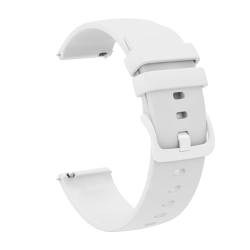 HBGRVCKS Schnellverschluss-Silikon-Uhrenarmband, 18 mm, 20 mm, 22 mm, Gummi-Uhrenarmband for Unisex-Smartwatch oder herkömmliche Uhr, Uhrenzubehör, Uhrenarmband(White,18mm) von HBGRVCKS