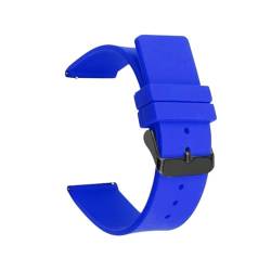 HBGRVCKS Schnellverschluss-Silikon-Uhrenarmband 12 mm 14 mm 16 mm 18 mm 20 mm 22 mm 24 mm Unisex-Sportarmband for herkömmliche oder Smartwatch-Ersatzbänder(Blue 1,18mm) von HBGRVCKS