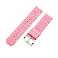 HBGRVCKS Schnellverschluss-Uhrenarmband aus Silikon, 18 mm, 20 mm, 22 mm, 24 mm, Gummiarmband for herkömmliche oder Smartwatches, Unisex-Uhrenarmband, Uhrenersatzarmband(Pink A,18mm) von HBGRVCKS