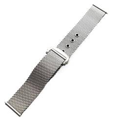 HBGRVCKS Uhrenarmband aus Edelstahlgewebe, 20 mm, 22 mm, Unisex-Uhrenarmband, Uhrenzubehör, Uhrenarmband for herkömmliche oder Smartwatches(Silver,20mm) von HBGRVCKS