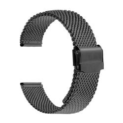 HBGRVCKS Uhrenarmband aus Edelstahlgewebe mit Schnellverschluss, Unisex-Armband, 18 mm, 20 mm, 22 mm, 24 mm, Ersatzarmband for herkömmliche Uhren oder Smartwatches(Black,22mm) von HBGRVCKS