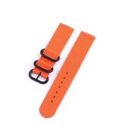 HBGRVCKS Uhrenarmband aus Nylon, 18202224mm, Edelstahl, Dornschließe, gewebtes Nylonband, Uhrenersatzband, Unisex-Armband, geeignet for Smartwatches oder herkömmliche Uhren(Orange-black buckle,20mm) von HBGRVCKS