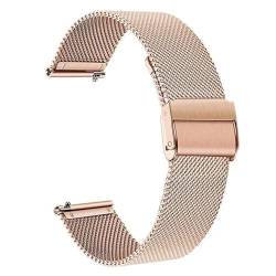 Schnellverschluss-Armband aus massivem Edelstahl und gewebtes Mesh-Armband, 141618202224mm, Unisex-Uhrenarmband, Ersatzarmband, geeignet for Smart- oder herkömmliche Uhren(Mesh Rose Gold,24mm) von HBGRVCKS