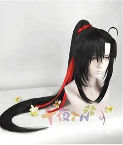 HBYLEE-Wig for cosplay Biamoxer 7 Stile Grandmaster Of Demonic Cultivation Wei Wuxian Stil Schwarz Lange Cosplay Perücke Rot Stirnband Free Style 1 von HBYLEE