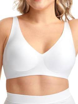 HBselect Womens Wireless Bra Womens One Smooth U Underwire Bra White S 9002 von HBselect