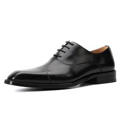 HCDZF Schwarz,38 EU, Herren Oxford Leder Derby Schuhe, Business Formal Schuhe mit Schnürung, Brogue Casual Dress Schuhe von HCDZF