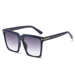 Square Sonnenbrille Damen Cat Eye Sonnenbrille Retrobrille UV400,3,Blau,Grau,Einheitsgröße von HCHES
