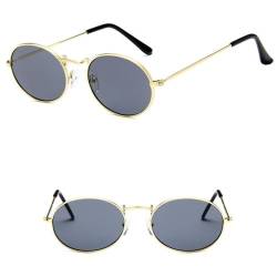 Vintage-Sonnenbrille im ovalen Stil, Damen-Metallrahmen, Retro-Sonnenbrille, männlich und weiblich, klarer Spiegel, kleine runde Gafas de Sol Para Hombre, 1, Einheitsgröße von HCHES