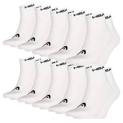 HEAD Unisex Quarter Socken, Weiß, 35-38 EU von HEAD