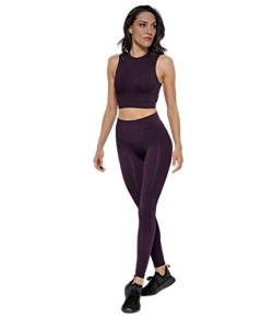 HEART and SOUL Damen Leggings Donna-Herringbone Sportgamaschen, Black, M von HEART and SOUL