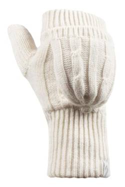 HEAT HOLDERS - Damen Thermo Fingerlose Handschuhe mit Fäustlinge Kappe | Winter Handschuhe mit Plüsch Fleecefutter (Einheitsgröße, Creme) von HEAT HOLDERS