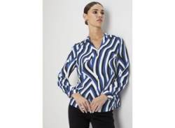 Klassische Bluse HECHTER PARIS Gr. 40, blau (blau-schwarz) Damen Blusen mit elegantem V-Ausschnitt - NEUE KOLLEKTION von HECHTER PARIS