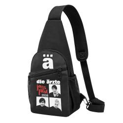 Die Rock Ärzte Band Sling Bag Taktischer Rucksack Outdoor Umhängetasche Schulranzen Brusttaschen Tagesrucksäcke für Smartphone Klettern Camping Radfahren Wandern von HENQICYT