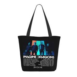 HENQICYT Imagine%Band Dragons* Einkaufstasche, Rockband-Einkaufstasche, Geschenke Für Sänger-Fans, Von Songtexten Inspirierte Geschenke, Einkaufstasche Mit Sängeralbum Für Musikliebhaber von HENQICYT