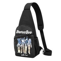 Status Rock Band Quo Sling Bag Hip Hop Cross Body Brusttasche Schultertasche für Männer Frauen Modische Umhängetasche für Läufer, Workout, Wandern, Radfahren, Reisen von HENQICYT