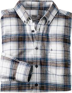 HENSON&HENSON Herren Flanellhemd, bequemes Männerhemd aus wärmendem Flanell, Premium-Hemd aus Reiner Baumwolle, modische & komfortable Oberbekleidung, Gr. 43-48 von HENSON&HENSON