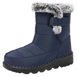 Stiefeletten Damen, Klassisch Winterschuhe Warm Wildleder Halbstiefel Spitz Schlupfschuhe, Plüsch Wildleder Bequem Cowboystiefel Komfort Ankle Bequemer Winterstiefel Lose Damenstiefel Eu36-43 von HEONSATI