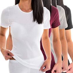 HERMKO 1800 Damen kurzarm Shirt mit Rundhals-Ausschnitt aus 100% Bio-Baumwolle, Farbe:schwarz, Größe:44/46 (L) von HERMKO