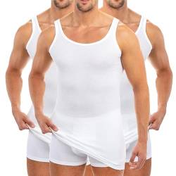 HERMKO 3007 3er Pack extralanges Herren Unterhemd (+10 cm) Tank Top aus 100% Bio-Baumwolle, Größe:D 11 = EU 5XL, Farbe:weiß von HERMKO