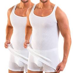 HERMKO 3018 2er Pack Herren Unterhemd Doppelripp aus 100% Bio-Baumwolle, Größe:D 8 = EU XXL, Farbe:weiß von HERMKO